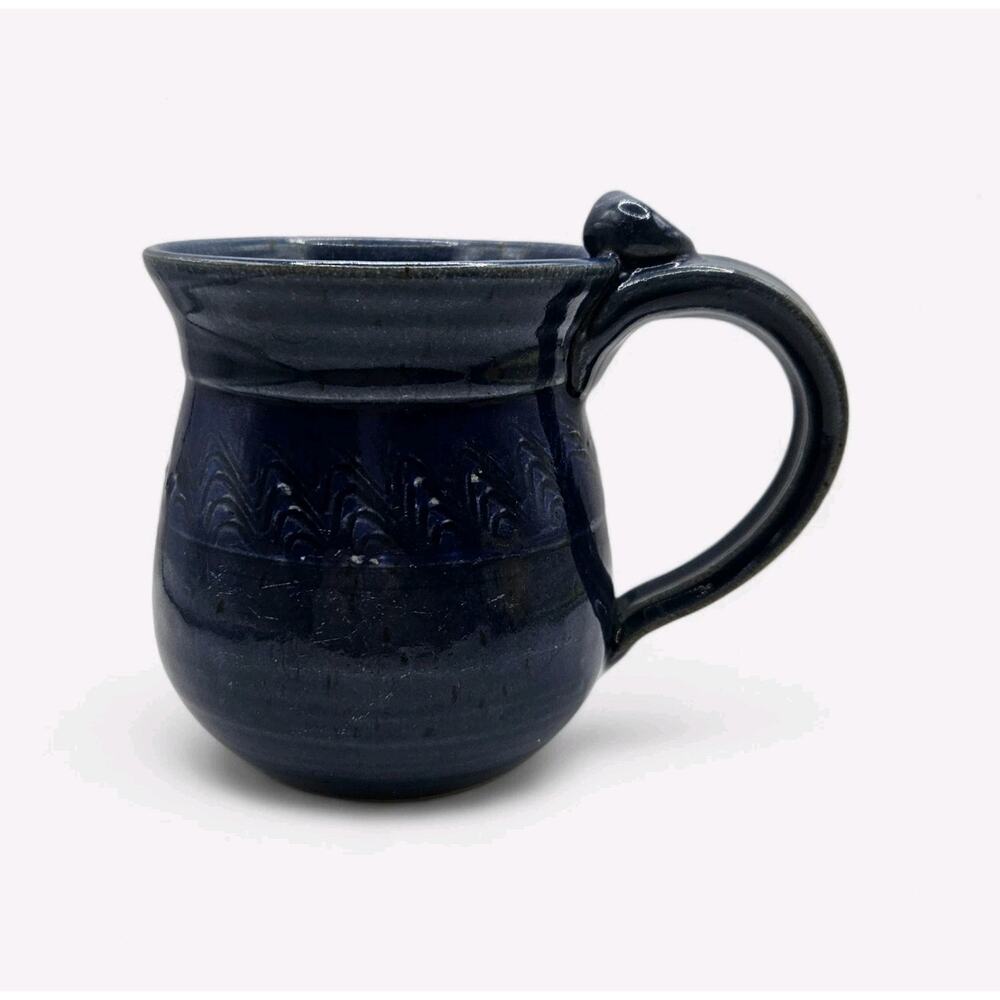 Salt Creek Pottery Signed Richard Reckers Blue Coffee Tea Mug